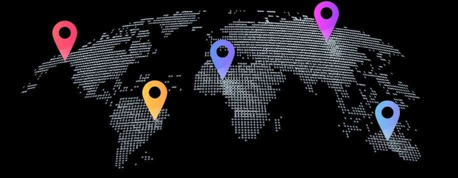 3D Configurator global reach — world map with client locations